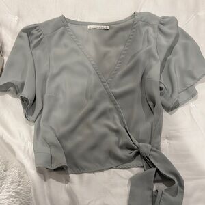 Light sage green grey color Abercrombie top size S